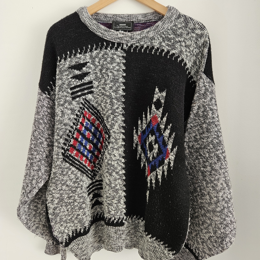 Vintage Sears Mens Store Aztex Sweater Medium Acrylic